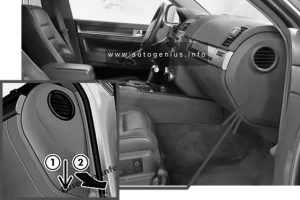 Volkswagen Touareg - fuse and relay box location passenger -compartment (instrument panel right-side)