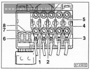 Volkswagen Transporter T4 (1990 - 2003) - fuse box diagram - engine compartment