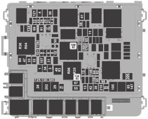 Ford F-150 - fuse and relay box diagram - engine compartment (version 2)