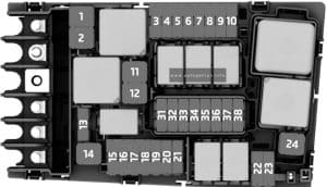 Volkswagen Tiguan - fuse and relay diagram - engine compartment