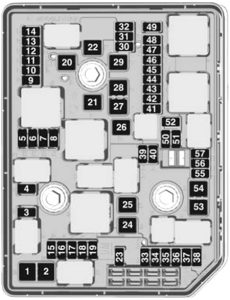 Holden Astra (BK) - fuse box diagram - engine compartment