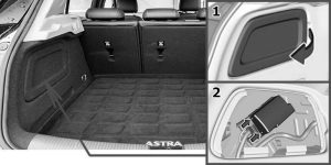 Holden Astra (BK) - fuse box location - load compartment