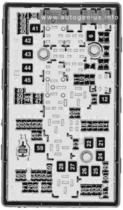 Holden Cruze (JG; JH; 2010 - 2016)- fuse box diagram - engine compartment