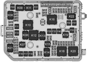 Holden Equinox (EQ; 2017 - 2020)- fuse box diagram - engine compartment