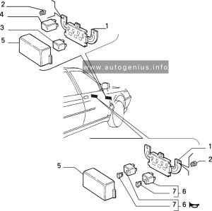 Alfa Romeo 164 (1988 - 1997) - fuse box diagram - engine compartment