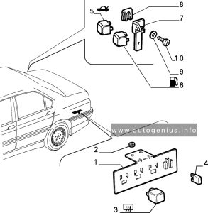 Alfa Romeo 164 (1988 - 1997) - fuse box diagram - luggage compartment