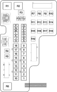 Dodge Durango (2001 - 2003) - fuse box diagram - engine compartment