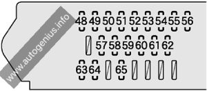 Toyota Tarago (2009 - 2012) - fuse box diagram - passenger compartment fuse box no. 2