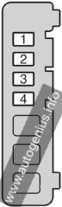 Toyota Tarago (2013 - 2015) - fuse box diagram - passenger compartment fuse box no. 3