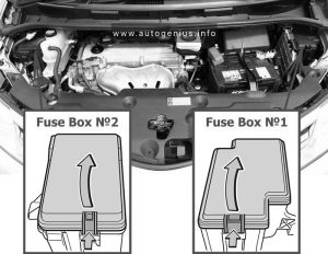 Toyota Tarago (2009 - 2012) - fuse box location - engine compartment