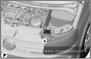 xVolkswagen Transporter (T6; 2016 - 2019)  - fuse box location - engine compartment (fuse holder B -SB-)