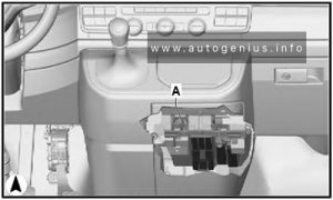 xVolkswagen Transporter (T6; 2016 - 2019)  - fuse box location - passenger compartment (fuse holders C -SC-, D -SD- and F -SF-) - left-hand drive