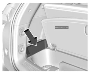 Cadillac XT6 - fuse and relay box location - luggage compartment