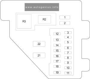 Dodge RAM 1500 (1998 - 2001) - fuse and relay diagram - passenger compartment