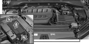 Skoda Octavia (MK4/NX; 2020 - 2024) - fuse and relay box location - engine compartment