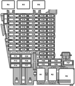 Cupra Formentor (2020 - 2022) - fuse and relay box diagram - passenger compartment (holder C)