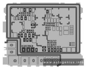 Ford F-150 Lightning - fuse and relay box diagram - engine compartment