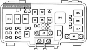 Honda HR-V - fuse and relay box diagram - engine compartment