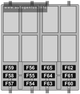 Opel Movano C- fuse and relay box diagram - passenger compartment (additional box)