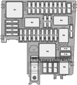 Audi Q4 e-tron (2022 - 2024) - fuse and relay diagram - engine compartment (holder B)