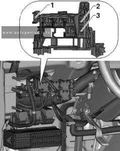 Seat Alhambra (MK2/7N; 2010 - 2020) - fuse and relay box location - passenger compartment (individual fuses (SR1))