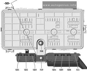 Volkswagen Amarok (II; 2022 - 2024) - fuse and relay diagram - engine  compartment (-SD-)