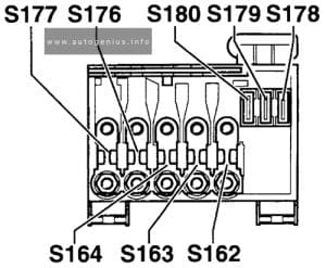 Volkswagen Jetta (A4; 2000 - 2005) - fuse and-relay diagram - engine compartment