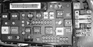 Opel Astra H (2004 - 2009) - fuse and relay diagram - engine compartment