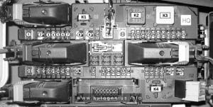 Opel Astra H (2004 - 2009) - fuse and relay diagram - luggage compartment (type 1)